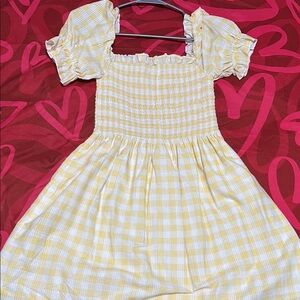 Yellow Gingham Kids Dress